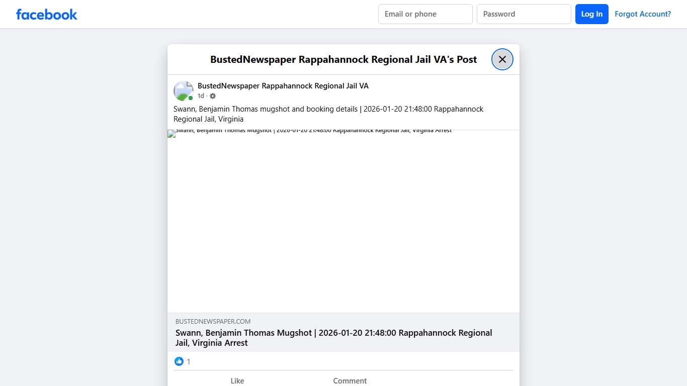 Swann,... - BustedNewspaper Rappahannock Regional Jail VA Facebook